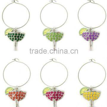 decorative wine glass charms, various designs,passed SGS factory audit and ISO 9001 certification