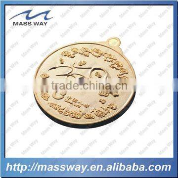 souvenir embossed cattle gold 3D metal zinc alloy medallion