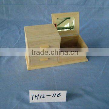 wooden small storage cabinet with compartment and drawers