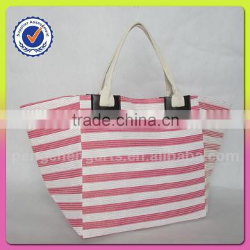 polyester fashion beach bag summer polyster stripe bag