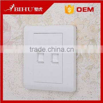 new design factory sale white double data wall socket network type RJ45