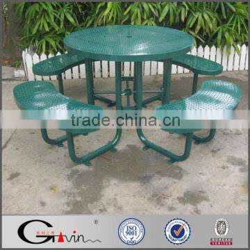 Durable & powder coated portable metal garden picnic table set Guangzhou manufacturer