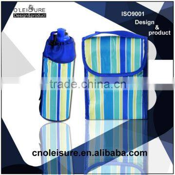 Polyester Thermal cooler/ Lunch Bag sets Cool/picnic bag with Packaging Water Bottle bag