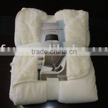 100%polyester Knit Solid Color Short Fur With Sherpa Throw