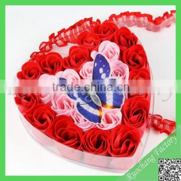 Handmade rose soap flower, soap bubble in red