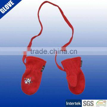 Knitted polyester winter polar fleece gloves for kids