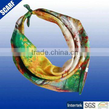 Silk twill fabric cheap price printed bandana free sample