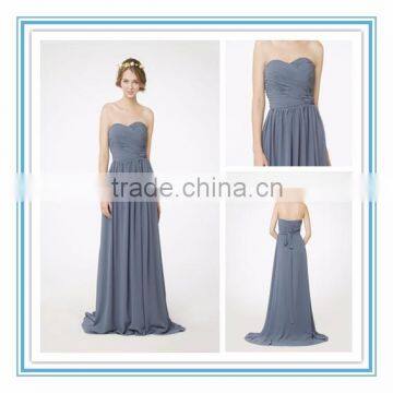 Latest Sweetheart Draped Empire Waist Bridesmaid Gown A-Line Floor Length Chiffon Bridesmaid Dress 2015(RHM-2108)