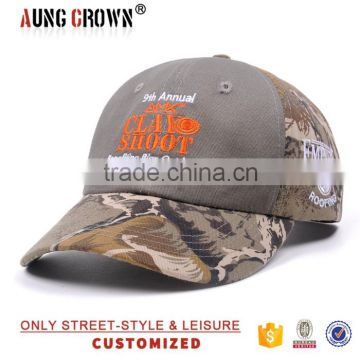 Custom camo 100% cotton 6 panel baseball cap