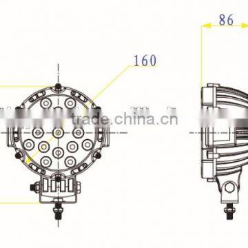 7" 51W High Power Auto Excavator LED Work Light, IP67 Led Work Light Tube8 Janpanese Lamp photo-2