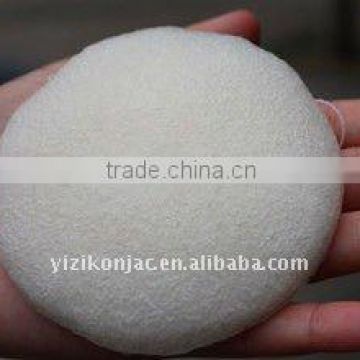 natural puff shape konjac sponge,clean while massage,two in one