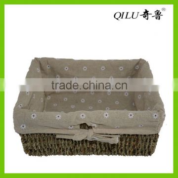 storage basket with fabric set natural color