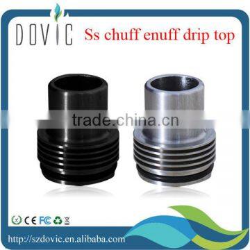 metal/ss/stainless chuff enuff drip tip in black/silver