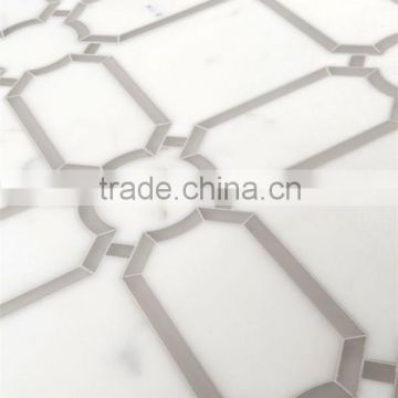 natural stone marmol, marble mosaic tiles, round stone mosaic water jet marble