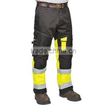 cheap wholesale 2 tone HI VIS cargo pockets reinforced knees work pants