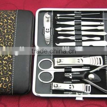 Hot Sale 12pcs stainless steel manicure set&nail clipper set,professional manicure pedicure set