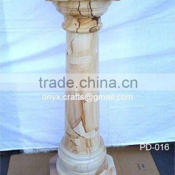 Burma Teak Marble Pedestal Column