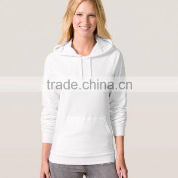 Hot sale plain cotton polyester slim fit womens fitted sweatshirts hoodies