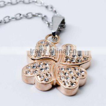 Necklaces jewelry, four leaf clover printed necklace vners