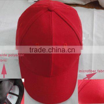 Promotional cheap microfiber 6 panel baseball cap