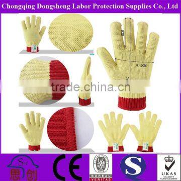 ANSI stand Yellow Kelvar safety work Cut glove Resistance to Penetration