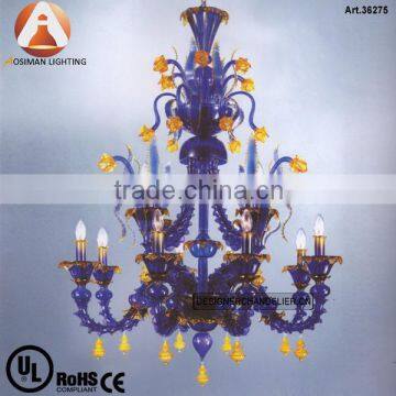 Unique Murano Blue Glass Chandelier