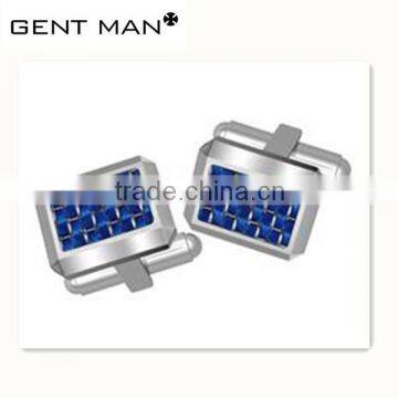 men's shirt new design blue 316L stainless steel cufflink made in china