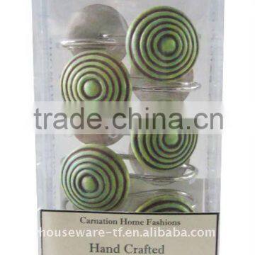 12 PCS CIRCLE AND GREEN SHOWER CURTAIN HOOK