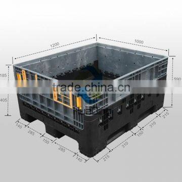 Heavy duty HDPE collapsible pallet box container with lid