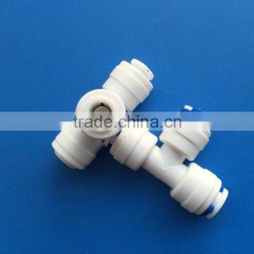 PVC Slip Lock Fittings Tee, PVC Quick connecting Fittings, PVC Quick Coupling, 1/4", 6.0mm