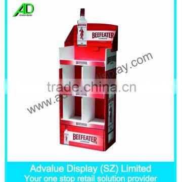 High Bearing Capacity Liquor Bottle Cardboard Shelf Display