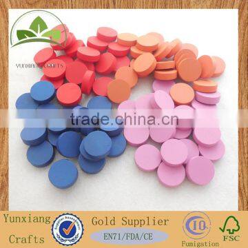 Wholesale clored round wooden pieces colorful blank clips