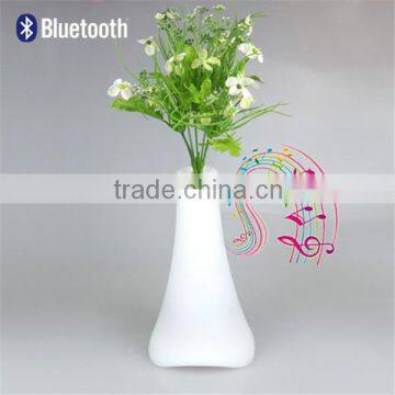 2015 professional hot sale table decoration music mini portable wireless waterproof flower vase bluetooth speaker with led light