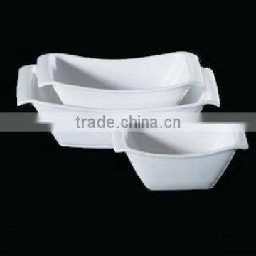 H4996 wholesale chaozhou white 7 9 11 inch rectangular porcelain bowl