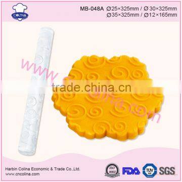 Auspicious clouds fondant cake engraved acrylic rollin pin