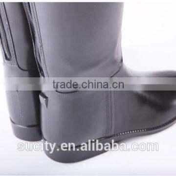 Clear Solid Color Black Women Rubber Rain Boots With Back Zipper photo-2