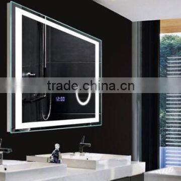 High class LED lighted backlit bathroom mirrors with magnifier with sensor switch