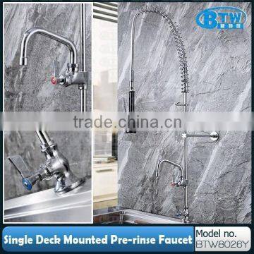 Deck Mounted Commercial Kitchen Pre Rinse Faucet with Add On 6" Spout