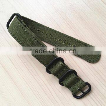 20mm 22mm PVD Black Stitched Cotton Canvas Wach Strap