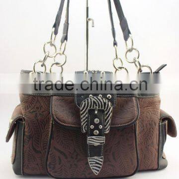 Concealed Carry Western Rhinestone Buckle Shoulder Handbags On Sale