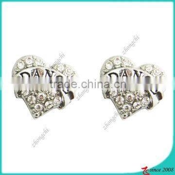 10MM Zinc Alloy Metal Dance Heart Slider Charm