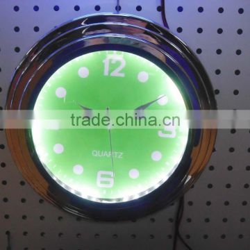 12 inch chrome neon clock 2015