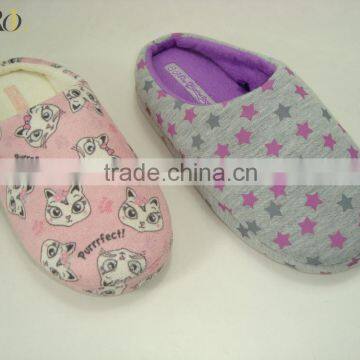 star cat print cute warm soft indoor slipper for ladies