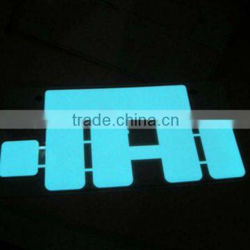 blue-green custom el lighting panel in irregular shape