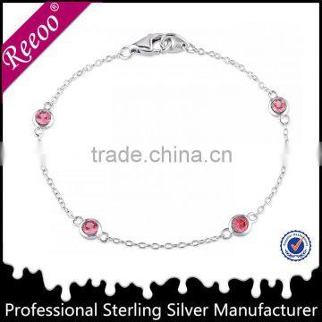 fashion thin chain 925 silver zircon bracelets pure silver bracelet