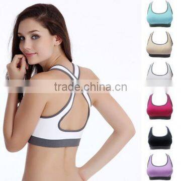 Women Padded Bra Racerback Top Athletic Vest Gym Fitness Sports Yoga Stretch EVM