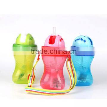 China factory supply 300ml baby plastic PP drinking bottle with rope