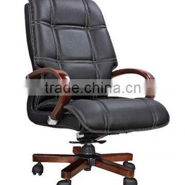 new design PU leather Boss chair with wood armrest AB-035