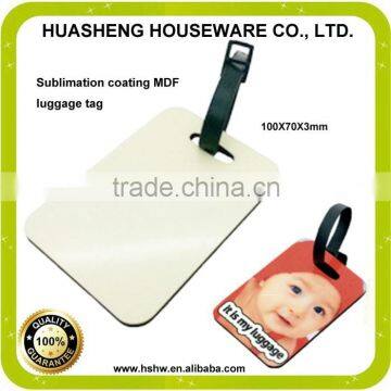 Tag Type and MDF board Material Sublimation Blank MDF luggage tag