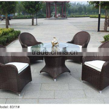 5 pc rattan dining set outdoor furniture garden wicker dining table & chair furniture